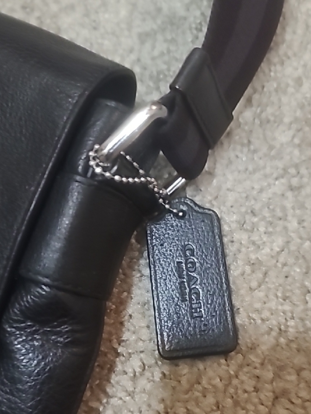 Coach Black Charles Messenger Leather Crossbody Bag Purse F72362 - Picture 7 of 15